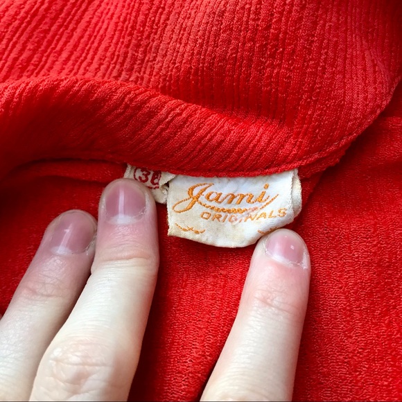 Classic Vintage 1970s burnt orange long sleeve with Peter Pan collar - Picture 12 of 13